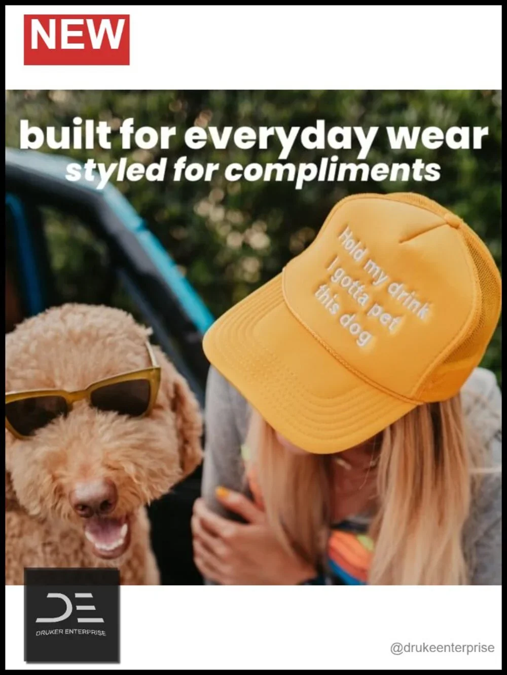 Embroidered Foam Trucker Hat - Adjustable Snapback Mesh Back - One Size Fits